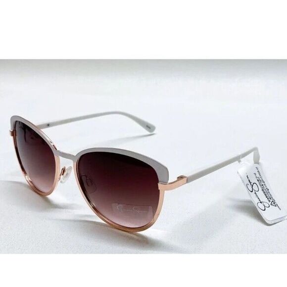 Jessica Simpson J5316 WHRG White Rose Gold Cat Eye Sunglasses - Picture 2 of 5